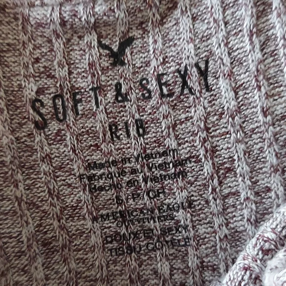 🦅6xHP🦅 AE Soft & Sexy Knitted Semi Crop Ribbed Vneck Tank Top - Picture 2 of 5